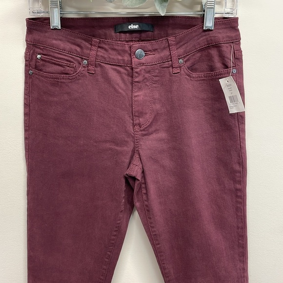 NWT else Malbec Wine Burgundy Skinny Denim Jeans 27 - Picture 2 of 16